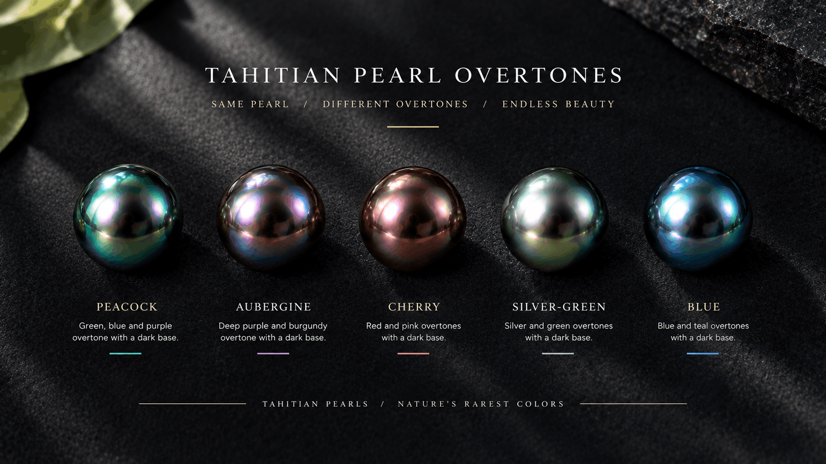01. Culorile bijuteriilor din perle tahitiene — Spectrul complet de overtone-uri