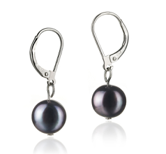 8-9mm De apa dulce Set de cercei in Kaitlyn Vopsit în negru