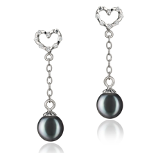 6-7mm De apa dulce Set de cercei in Hedda Vopsit în negru