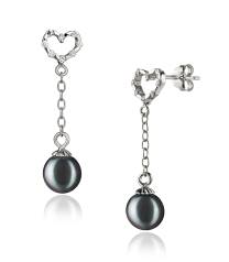 6-7mm De apa dulce Set de cercei in Hedda Vopsit în negru