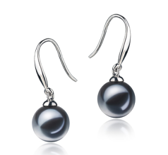 7-8mm De apa dulce Set de cercei in Yoko Vopsit în negru