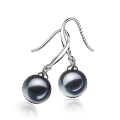 7-8mm De apa dulce Set de cercei in Yoko Vopsit în negru