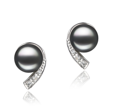 7-8mm De apa dulce Set de cercei in Vânz?ri ?i marketing Vopsit în negru