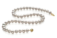 7.5-8mm japoneza Akoya Colier in Hanadama de 18 inci Alb