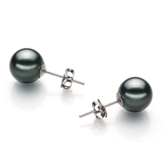 8-9mm tahitian Set de cercei in Negru
