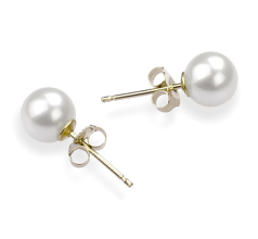 5.5-6mm De apa dulce Set de cercei in Alb