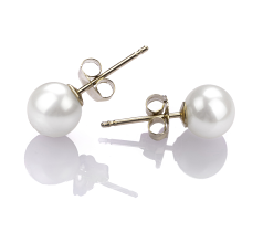5.5-6mm De apa dulce Set de cercei in Alb