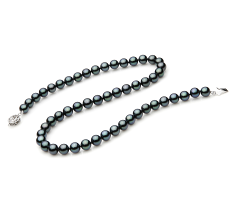 7-7.5mm japoneza Akoya Colier in Negru