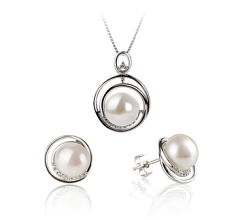 9-10mm De apa dulce Set in Kelly Alb