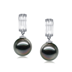 9-10mm tahitian Set de cercei in Kiyam Negru