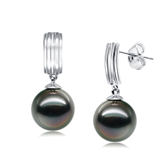 9-10mm tahitian Set de cercei in Kiyam Negru