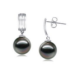 9-10mm tahitian Set de cercei in Kiyam Negru
