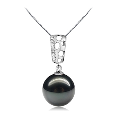 10-11mm tahitian Pandantiv in Zuella Negru