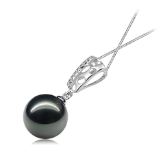 10-11mm tahitian Pandantiv in Zuella Negru