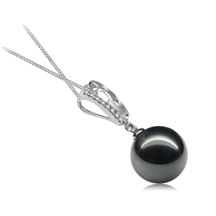 10-11mm tahitian Pandantiv in Zuella Negru
