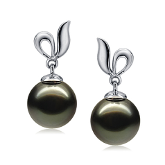 9-10mm tahitian Set de cercei in Jeannie Negru