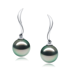 9-10mm tahitian Set de cercei in Mistic Negru