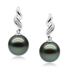 9-10mm tahitian Set de cercei in Seductiv Negru