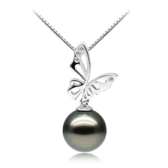 11-12mm tahitian Pandantiv in Fluture Negru