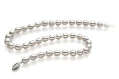 8.5-9.5mm De apa dulce Colier in Coborâre Alb