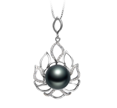 12-13mm tahitian Pandantiv in Calda Negru