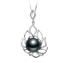 12-13mm tahitian Pandantiv in Calda Negru
