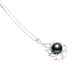 12-13mm tahitian Pandantiv in Calda Negru