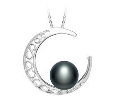 9-10mm De apa dulce Pandantiv in Luna Negru