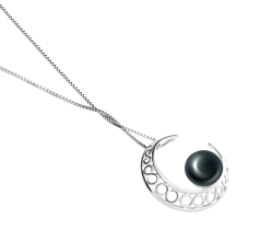 9-10mm De apa dulce Pandantiv in Luna Negru