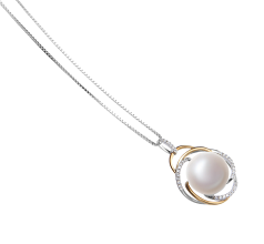 12-13mm De apa dulce Pandantiv in Zina Alb