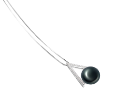 12-13mm De apa dulce Pandantiv in Triunghi Negru