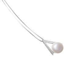 12-13mm De apa dulce Pandantiv in Triunghi Alb