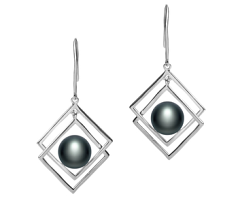 8-9mm De apa dulce Set de cercei in Lilian Negru