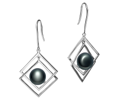 8-9mm De apa dulce Set de cercei in Lilian Negru