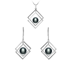 8-9mm De apa dulce Set in Lilian Negru