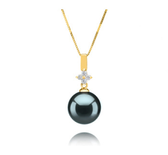 10-11mm tahitian Pandantiv in Hilda Negru