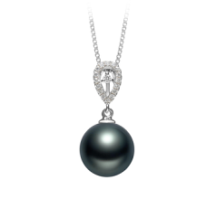 10-11mm tahitian Pandantiv in Raina Negru