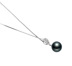 10-11mm tahitian Pandantiv in Raina Negru