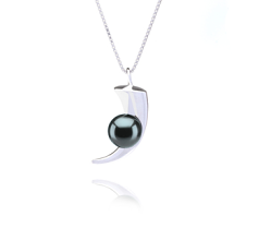 9-10mm tahitian Pandantiv in Larina Negru