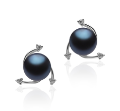 7-8mm De apa dulce Set de cercei in Selene Negru