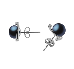7-8mm De apa dulce Set de cercei in Selene Negru