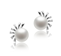 7-8mm De apa dulce Set de cercei in Marissa Alb