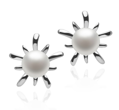 6-7mm De apa dulce Set de cercei in Produsul Alb