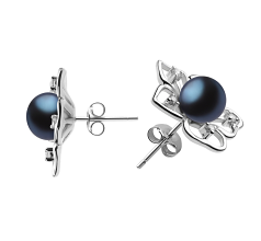 7-8mm De apa dulce Set de cercei in Floare soarelui Negru