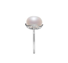 11-12mm De apa dulce Inel in Kalina Alb