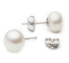8-8.5mm De apa dulce Set de cercei in Alb