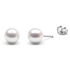 8-8.5mm De apa dulce Set de cercei in Alb