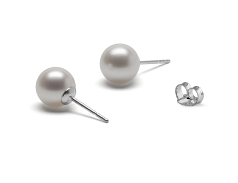 8-8.5mm De apa dulce Set de cercei in Alb