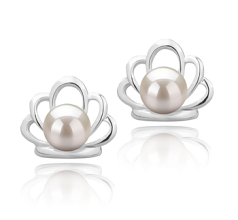 5-6mm De apa dulce Set de cercei in Printesa Alb
