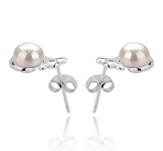 7-8mm De apa dulce Set de cercei in Bikita Alb